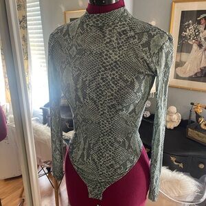 Only Hearts Snakeskin Bodysuit - Gray